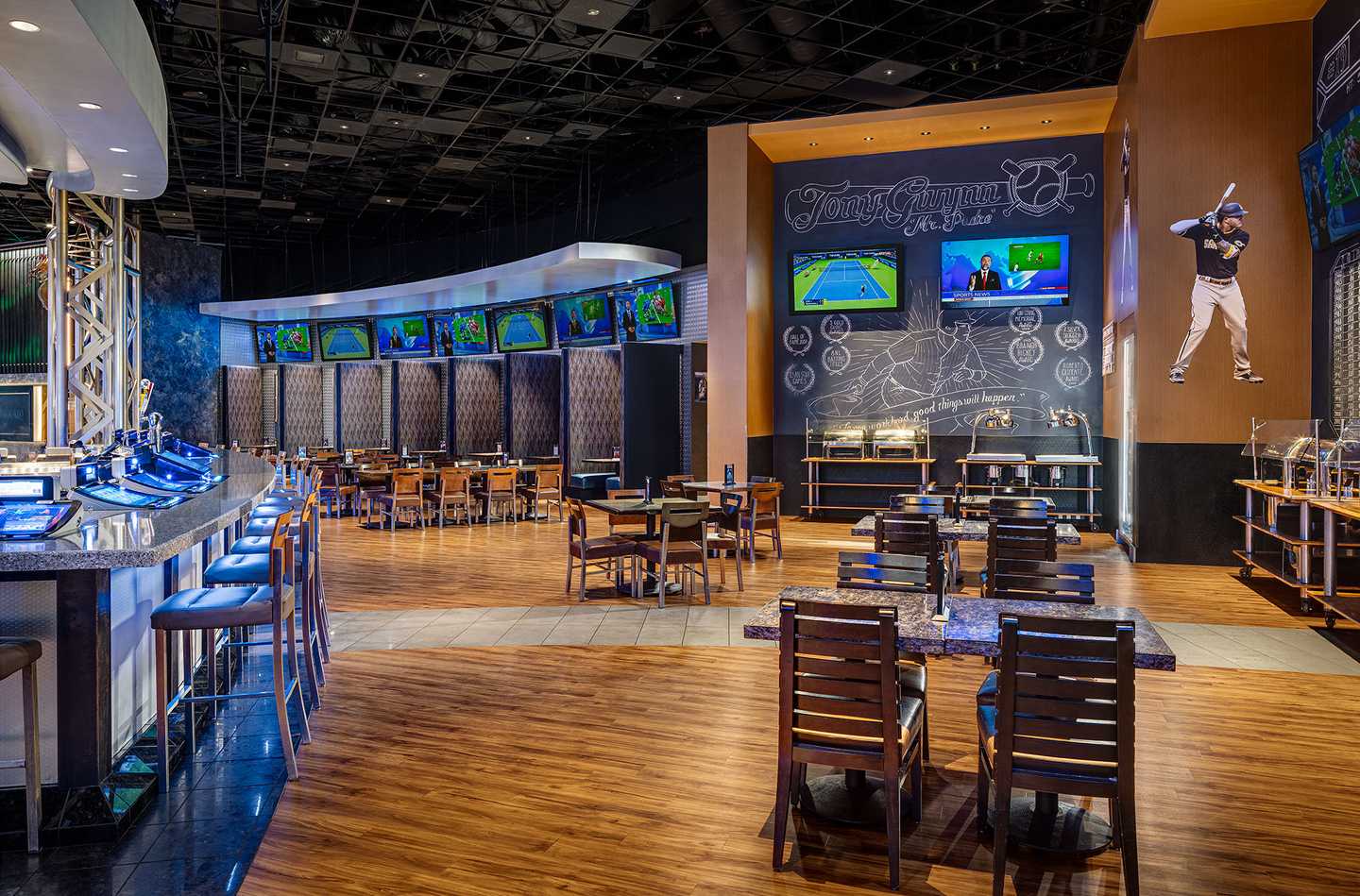 Tony Gwynn's Sports Pub dining room at Jamul Casino Resort