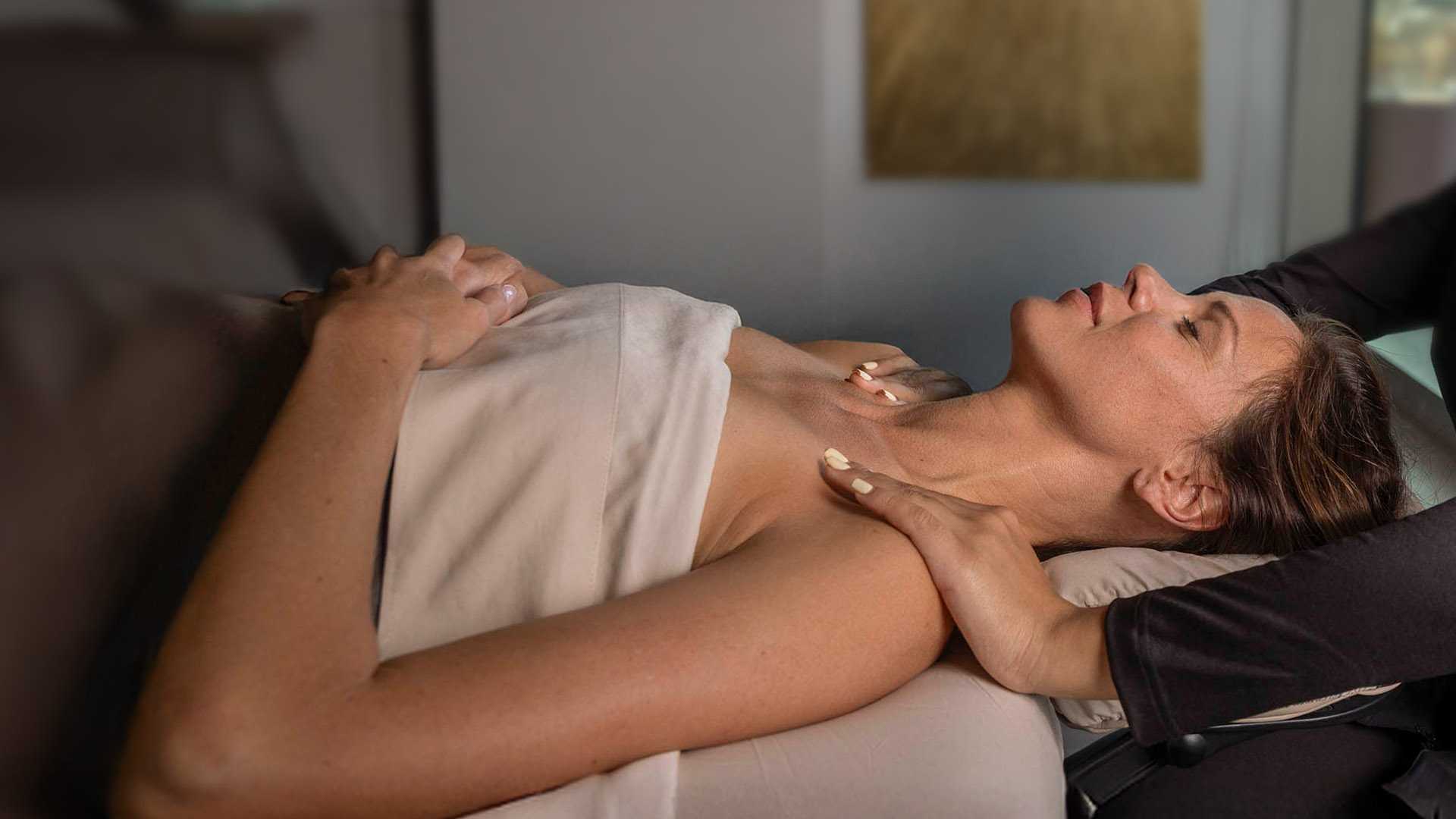 Woman getting a massage at Jamul Spa