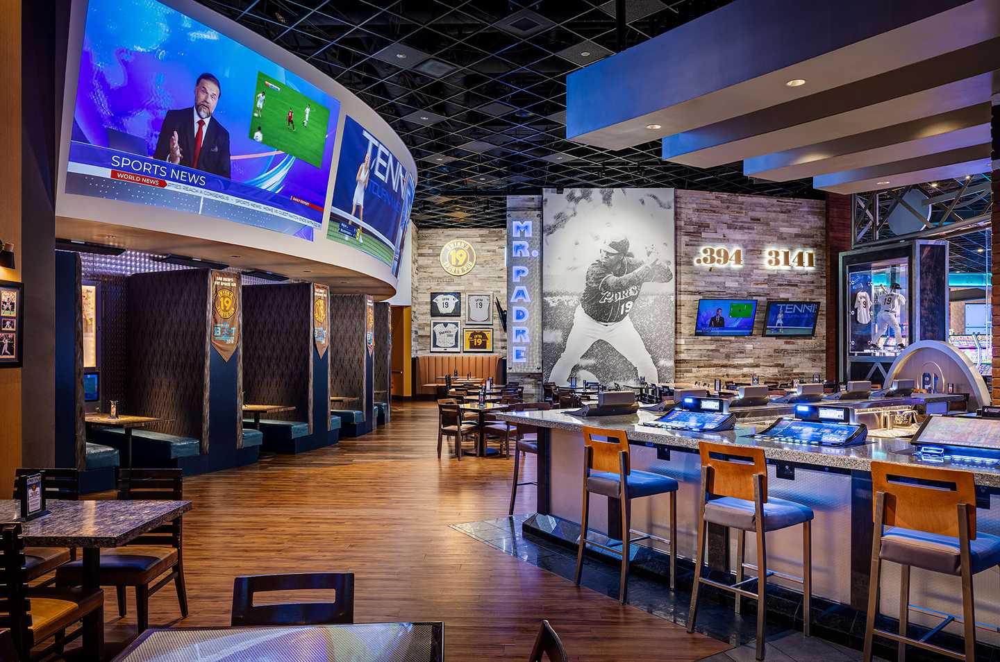 Tony Gwynn's Sports Pub dining room at Jamul Casino Resort