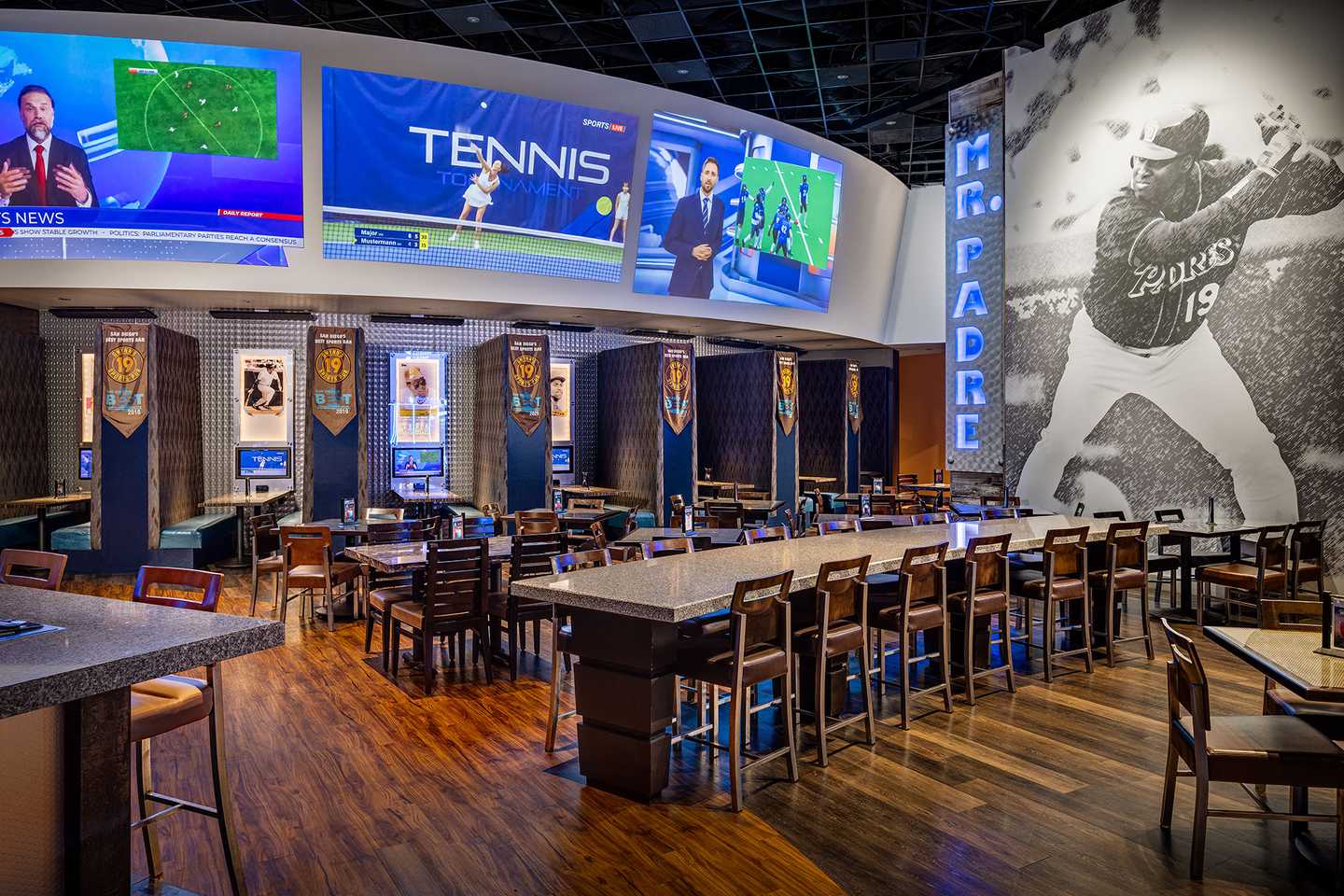 Tony Gwynn's Sports Pub dining room at Jamul Casino Resort