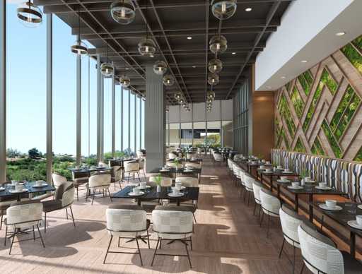 Hotel rendering - Restaurant interior in the daytime