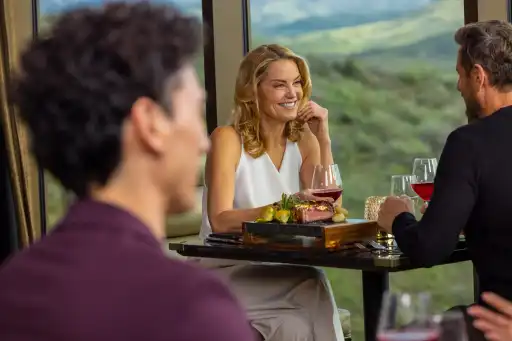 Couple drinking wine at Prime Cut at Jamul Casino Resort