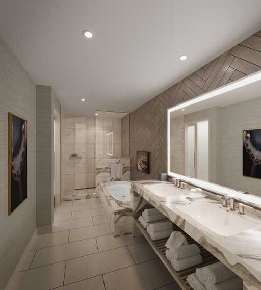 Hotel rendering of the Two-Bay Suite - Bathroom at Jamul Resort Casino