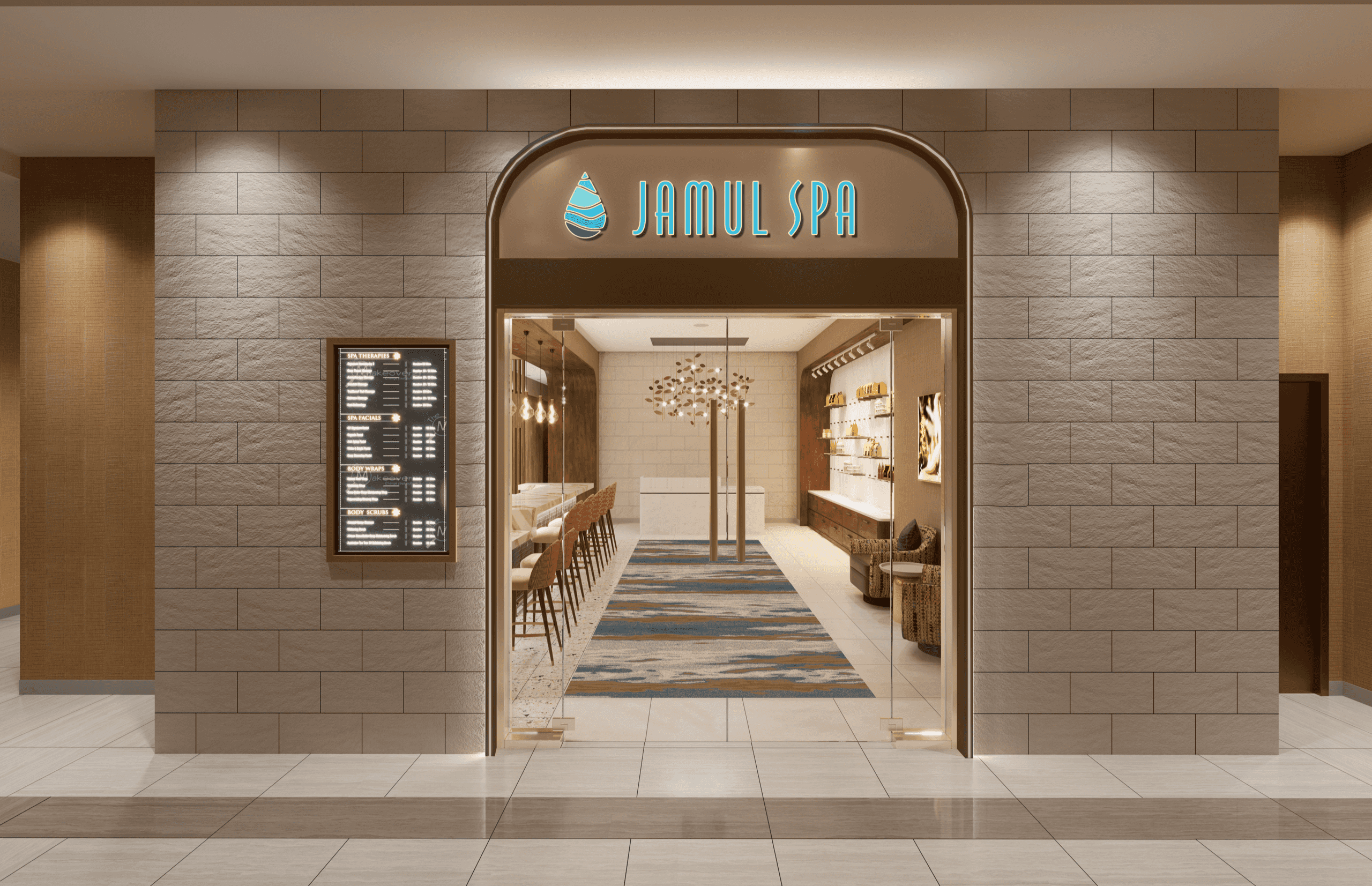 Hotel rendering - Entrance to Jamul spa